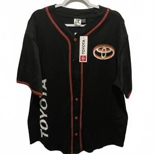 Toyota Black Button-Up Jersey Shirt with Logo Large